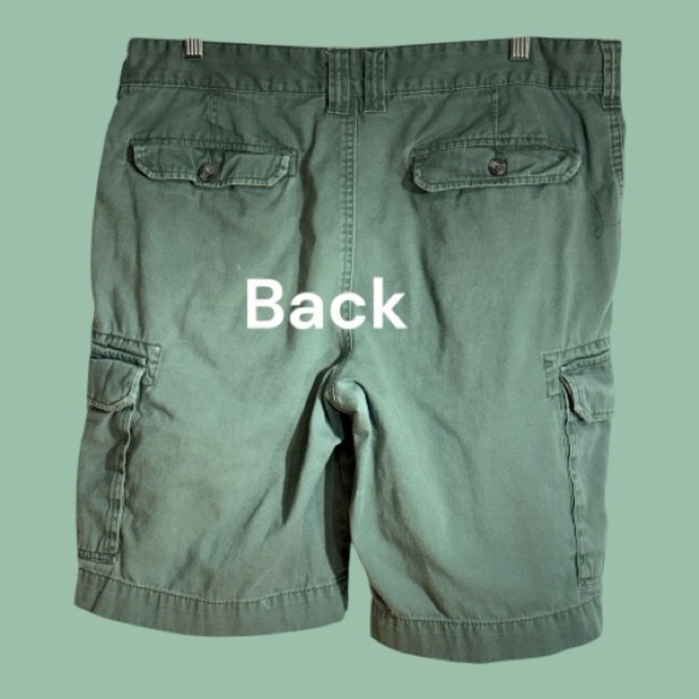 MERONA Army Green Khaki Cargo Shorts 100% Cotton Size 34” Waist - Picture 4 of 10